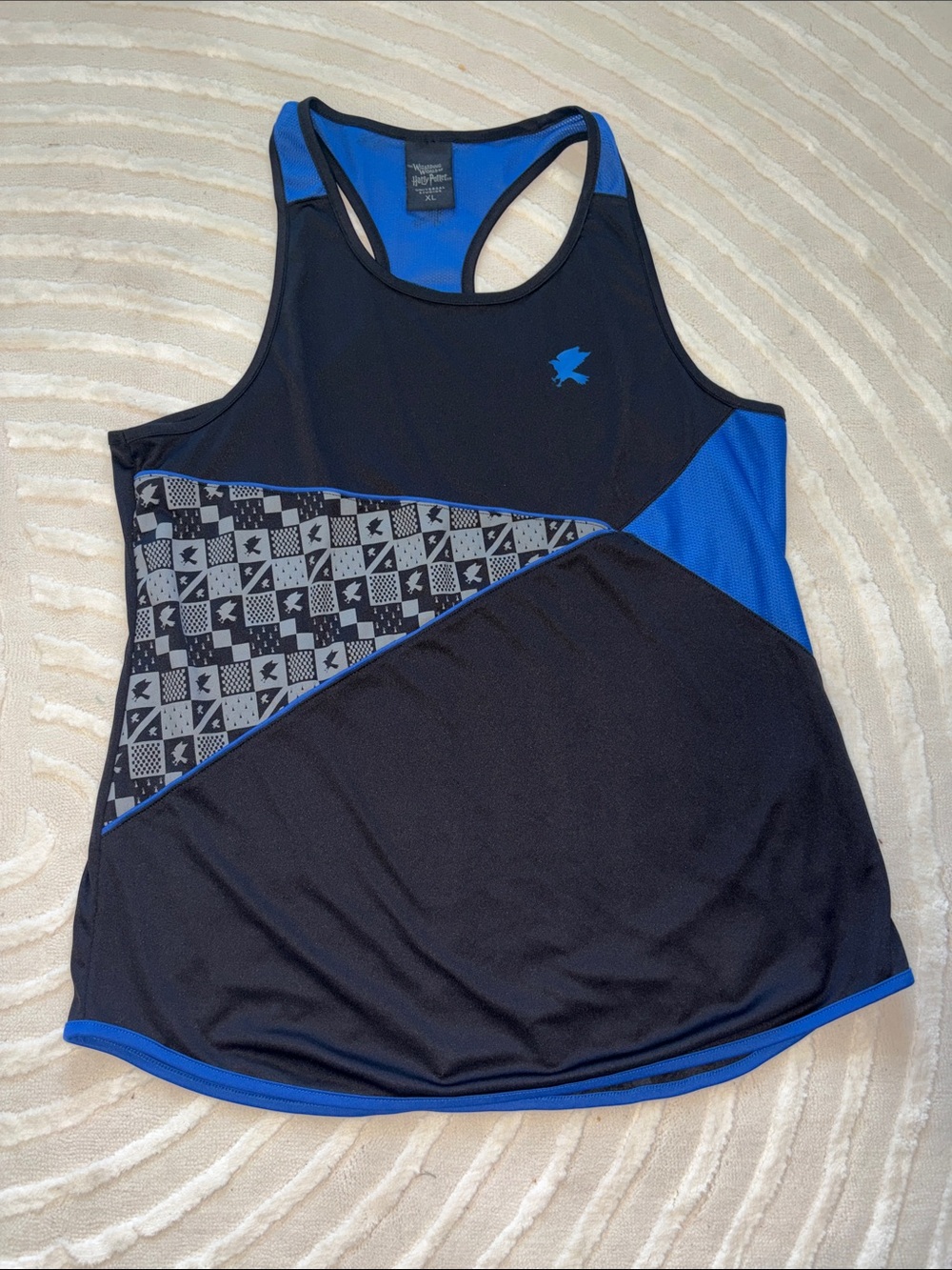 Harry Potter Hogwarts Ravenclaw Black & Royal Blue Colorblock Racerback Tank